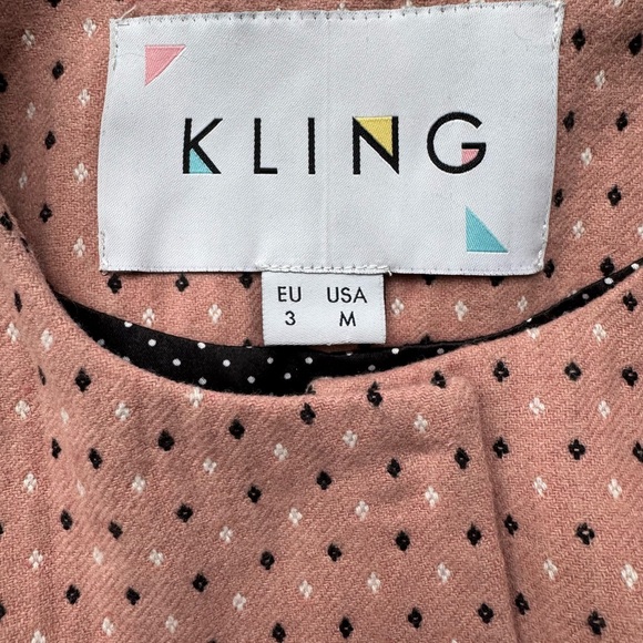 Kling Pink Polka Dot Coat Dress Jacket | Women’s Size M | Tailored Fit - Picture 2 of 9